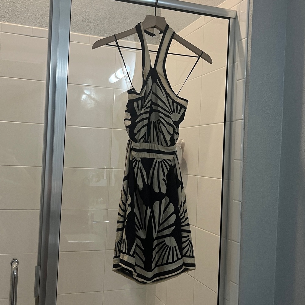 Vici Claudine tropical Printed Halter Mini Dress M - Picture 5 of 9